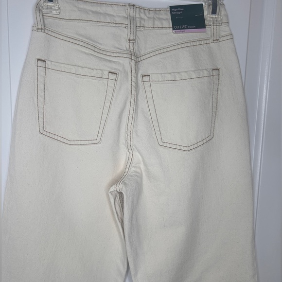 Women's High Rise Straight Cream Jeans, Sz.00, Wild Fable, 32” inseam - Picture 7 of 15